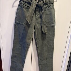 Hudson Jeans Belted Straight Leg Denim with Tie Belt waist 26 NWOT